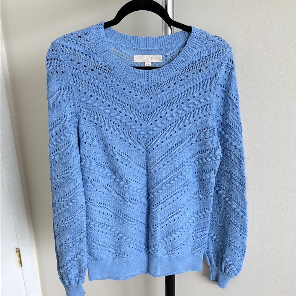 LOFT Women's Blue Knit Sweater